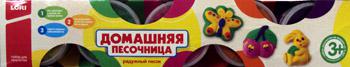 Домашняя песочница. Радужный песок. Набор из 5 цветов по 140 гр. Формочка